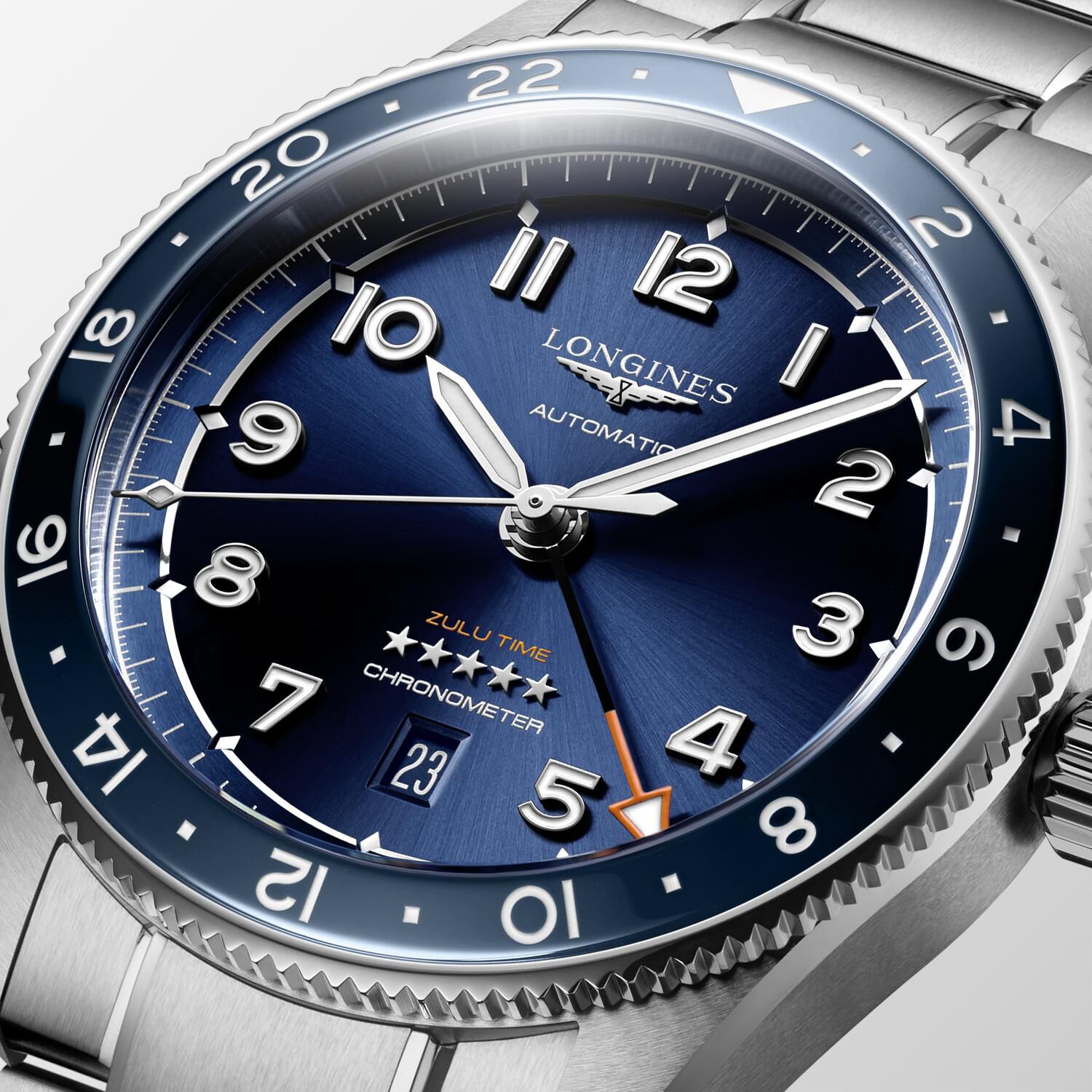 Longines Spirit Zulu Time Automatic GMT 42 mm Stainless Steel